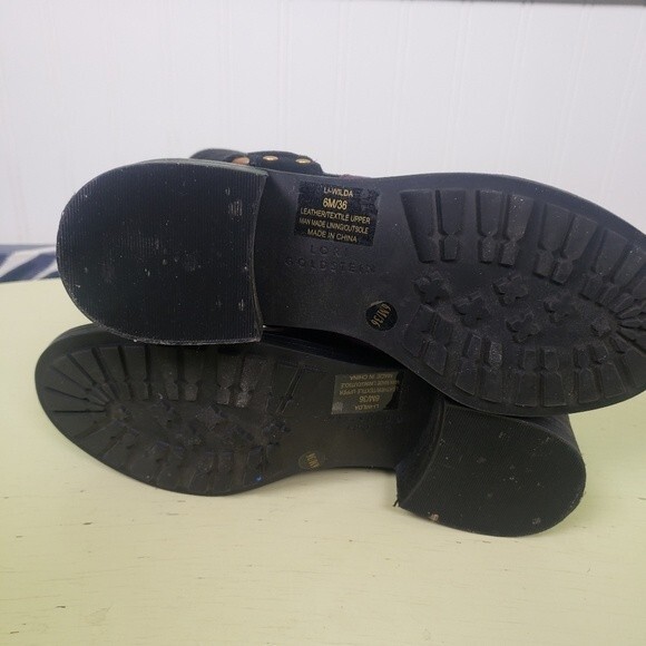 Lori Goldstein Women's Purple Black Color Block Heeled Boots Size 6M - Picture 4 of 11